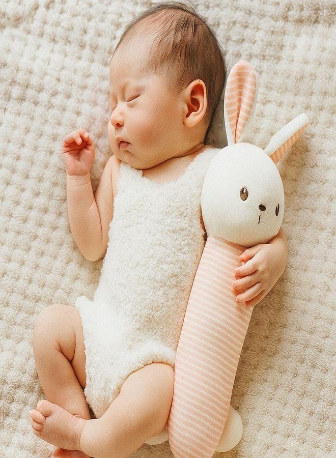 DTR Creation Piku Piku Music Bunny Rattle Toy for Babies | Soft Musical Plush Toy with Sound | Pink Striped Baby Rattle for Newborns & Toddlers | Safe, Washable & Adorable Gift for Boys & Girls - Image 2